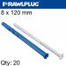 FRAME FIXING FF1 WITH CSK HEAD SCREW 8X120MM 20PSC PER TUB